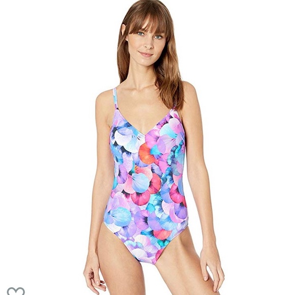 Profile by Gottex Womens Flutter Sleeve V-Neck One Piece Swimsuit